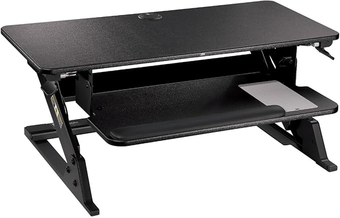 3M Precision Standing Desk Converter, Sit to Stand Ergonomic Work Station, Height Adjustable Desktop Riser, Black