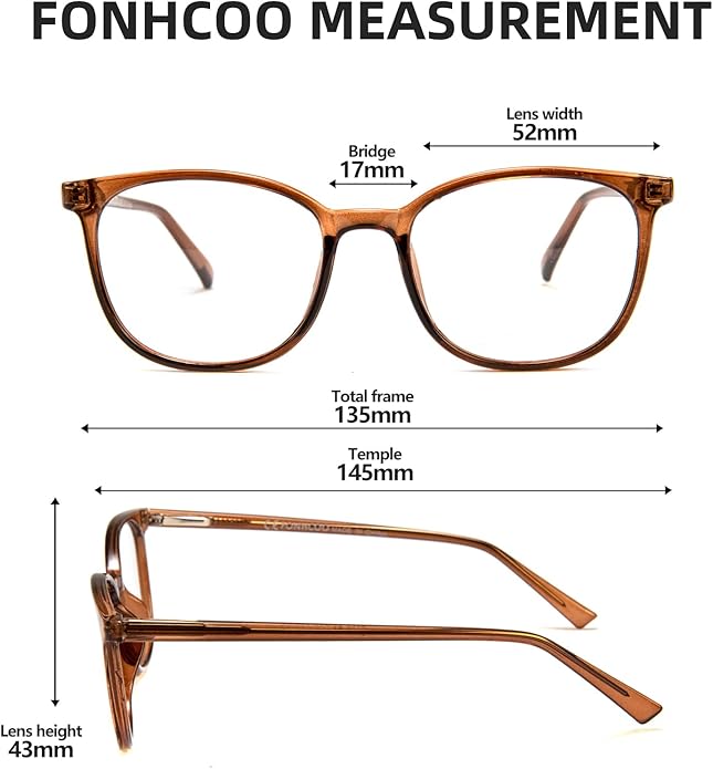 FONHCOO Blue Light Blocking Glasses Fashion Round TR90 Frame Transparent Eyewear Anti UV Computer Glasses for Women Men