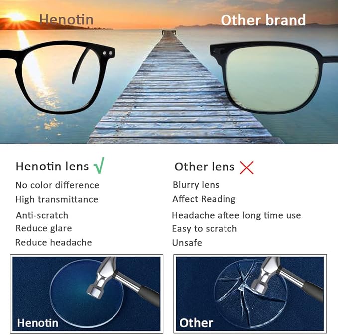 Henotin 3-Pack Blue Light Blocking Reading Glasses,Spring Hinge Computer Readers for Men Women,Anti UV Ray Filter Eyeglasses (3 Mixed Color, 0.5)