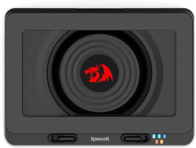 Redragon GCP512 Laptop Cooling Pad with 5.9" Fan, Rapid Cooling for 15-17 Inch Laptops, Variable Speed Control, 4 Adjustable Heights, RGB Quiet Cooling Pad with Phone Stand