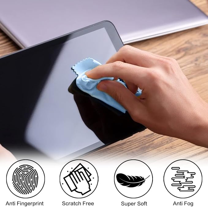 Eyeglass Cleaning Cloth Glasses Cleaner 12Pack Microfiber Lens Cleaner Eyewear Sunglass Wipes for Glass Jewelry Screen Camera Lint Free Thick 5x6 Inch (Blue, 5x6)