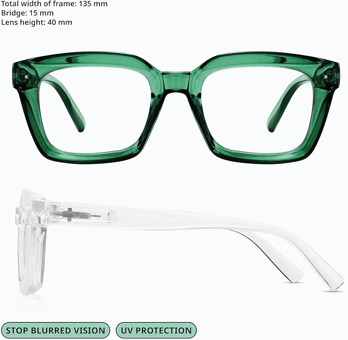 IBOANN Oversized Blue Light Glasses for Woman, Funky Fashion Glasses With Preppy Look, Reduce Screen Fatigue Computer Glasses