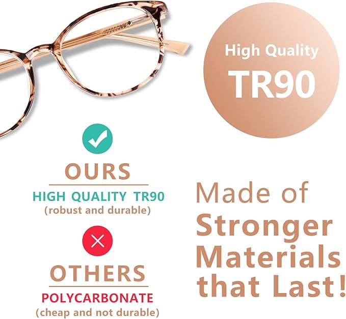 OPTOFENDY Blue Light Glasses for Women, TR90 Fashion Blue Light Blocking Glasses for Computer