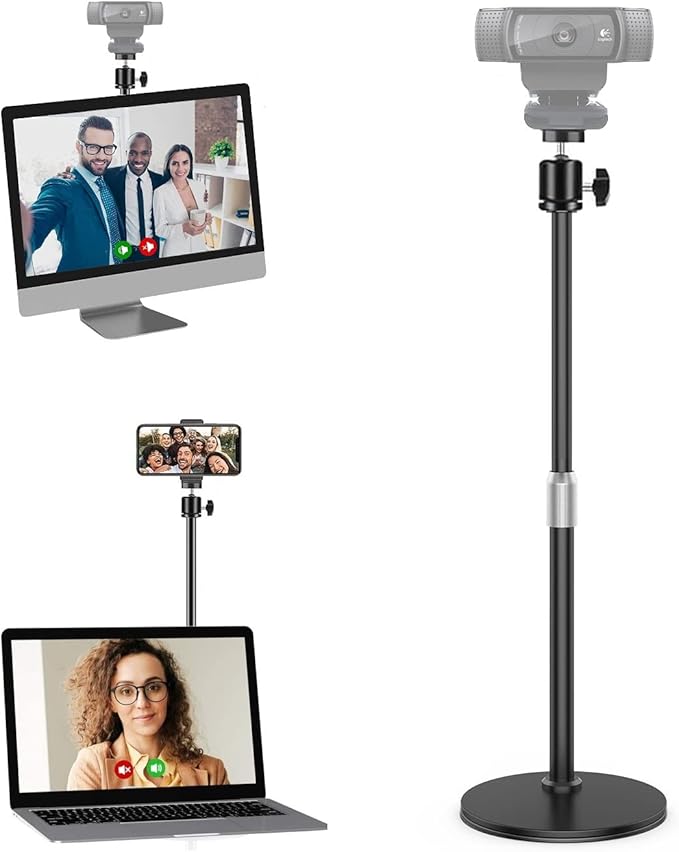 Brio Webcam Stand Holder, Magnetic Webcam Desktop Tripod Mount Compatible with Logitech Brio 101 100/Brio 301 300/Brio 501 500/Brio 4K 2022 2017 version/C270/C310 webcams