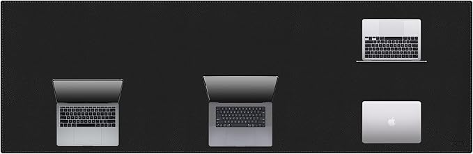 Cacoy Leather Desk Mat, 70.8"x24" Extended Mega Size Professional Computer Desk Pad for Full Desk, Super Large XXXL Desktop Cover Protector for Home and Office, Waterproof Leather Desk Blotter (Black)