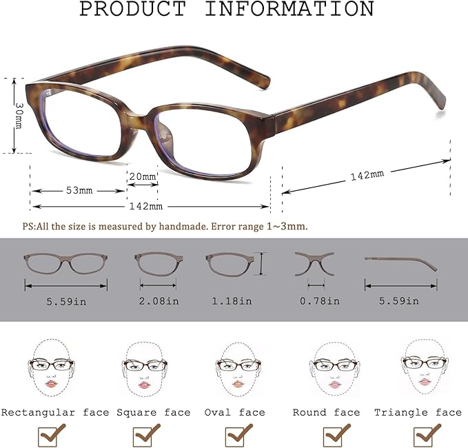 HJSTES Vintage Blue Light Glasses for Women Men Round Bluelight Blocking Glasses Thick TR90 Frame Eyeglasses