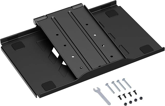 AVLT Adjustable Laptop Tray with Support for 120mm Fan Compatible with VESA 75x75 Monitor Arm - Fits Up to 17Inch Laptops - Weighs 4.41lbs, Black (Fan Not Included)
