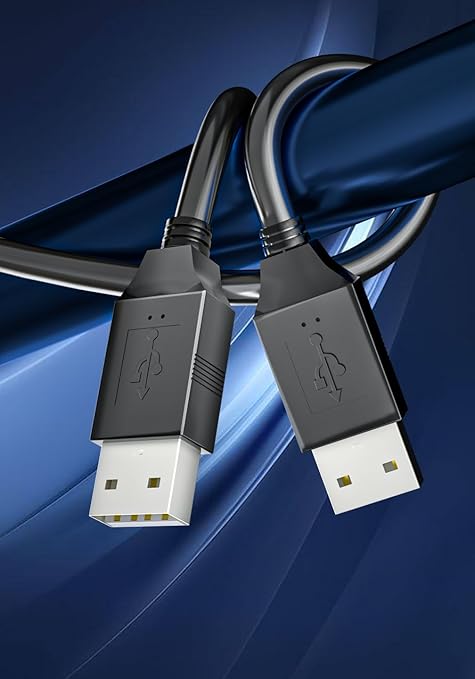 2 Pack 4.3ft/1.3m Type A Male to Type A Male Cable for Laptop Cooling Pads - USB A to USB A Black for Laptop Coolers