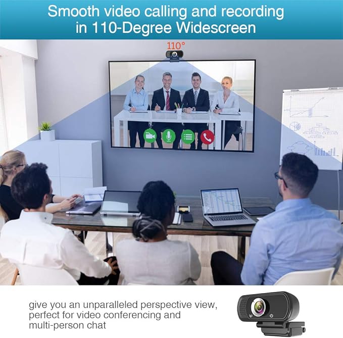 HZQDLN 1080P Webcam with Microphone, HD Webcam Web Camera with Tripod Stand, Widescreen USB Computer Camera, Streaming Mic Web cam for Online Calling/Conferencing,Facetime/YouTube Desktop Laptop PC
