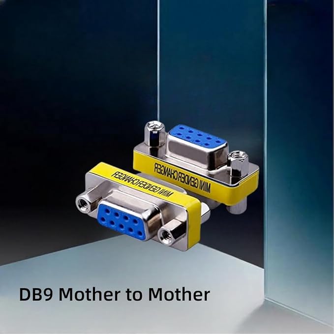 2 Pack Rs232 Serial Cable 9 Pin DB9 Female to FemaleGender Changer Coupler Adapter Connector