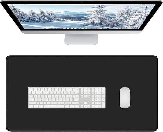 Dapesuom Large Gaming Mouse Pad, Extended Mouse Mat with Stitched Edges, Full Size Keyboard Pad with Non-Slip Base, Big XXL Computer Desk Mats for Gamer, Laptop, Office, 31.5 x 15.7in, Jet Black