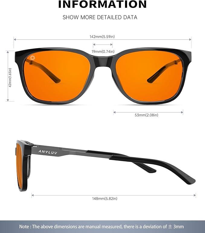 ANYLUV Blue Light Glasses for Men, Lightweight Computer Gaming Glasses, Stylish Anti Eyestrain Blue Light Blocking Men
