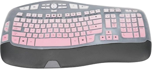Keyboard Cover for Logitech K350 MK550 MK570 Wireless Wave Keyboard,Waterproof Silicone Keyboard Protector Skin for Logitech K350 MK550 MK570 Keyboard Protective Accessories(Gradient Pink)