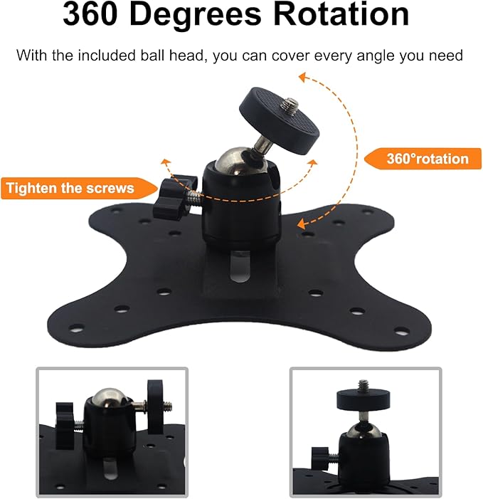Vertically Mounted Projector Bracket Wall-Mounted Universal Ceiling Wall Projector, 1/4" Screw, Camera Bracket mini （2.36in）