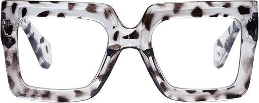hoyuwak Oversized Square Blue Light Glasses Big Frame Computer Eyewear Thick Fashion Clear Glasses for Women Fashion
