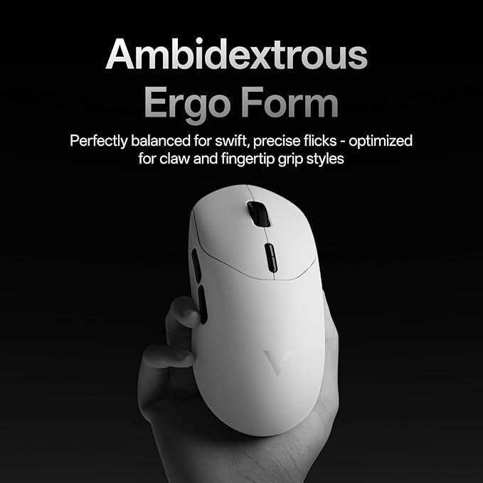 Rapoo VT2 MAX Wireless Gaming Mouse, True 8K Wireless Polling Rate, 53g Lightweight, Up to 750 Hr Battery, Nordic nRF54L15 MCU, 120-Million Optical Switch, 10 Programmable Buttons, Macro Enabled