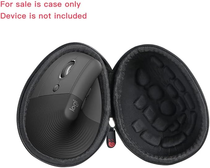 Hermitshell Hard Travel Case for Logitech Lift Left Vertical Ergonomic Mouse (Black, Case for Lift Left Vertical)