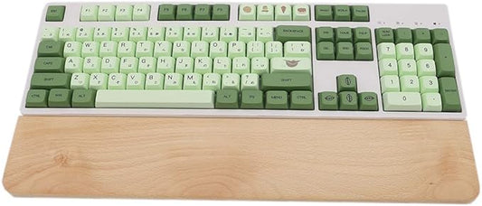 HomeDo Wooden Wrist Rest for Mechanical Keyboards, Support pad for Palm, Ergonomic Rest for Typing and Gaming,Palm Rest,Hand Rest (Beech,17.32”x3.15”(104 Key 100%))