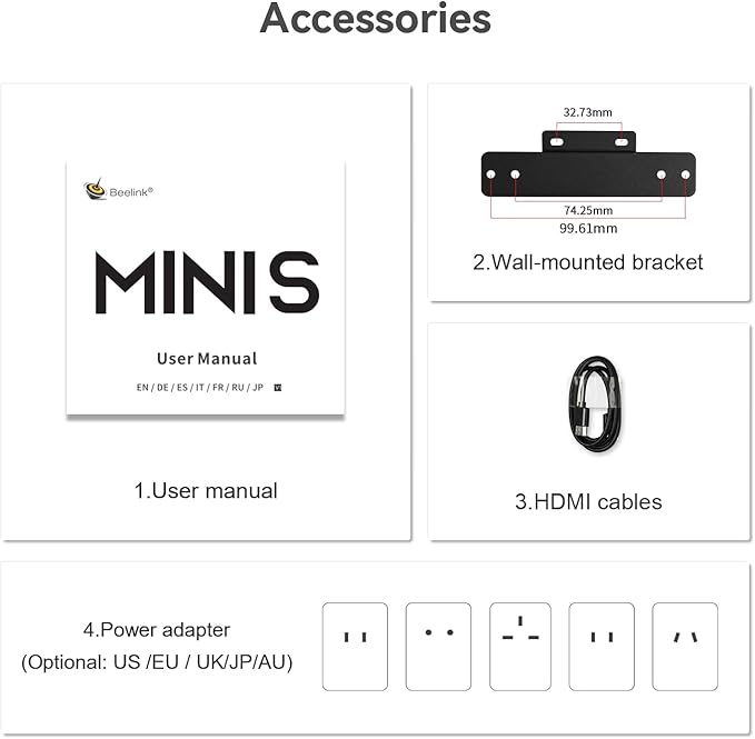 Beelink Mini PC, Mini S12 Intel 12th Gen 4-Core N95(up to 3.4GHz), Mini Computer 12GB LPDDR5 RAM 500GB SSD, Desktop PC Dual HDMI 4K UHD/2.5G/Dual WiFi5/BT4.2/HTPC/W11 Home