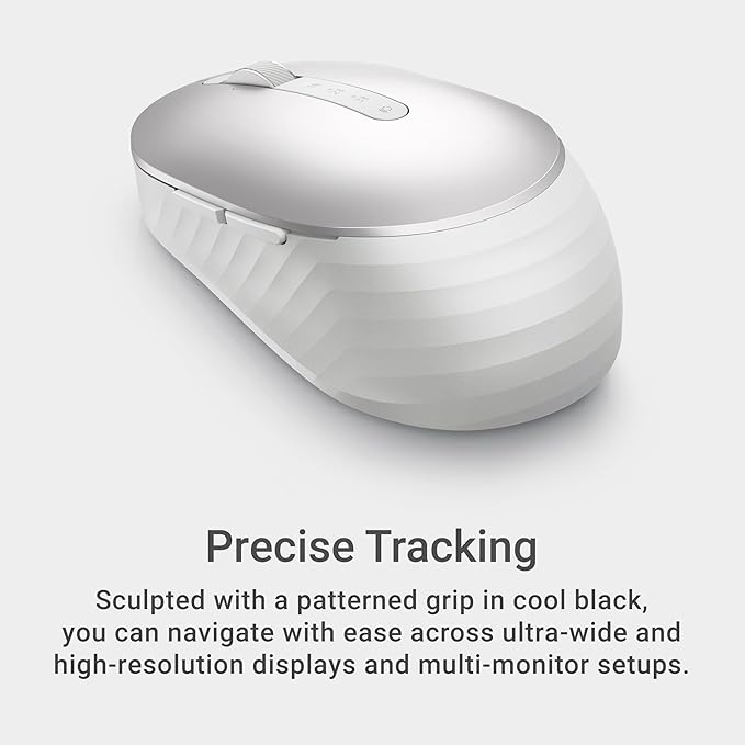 Dell Premier Rechargeable Wireless Mouse - MS7421W - Silver - Wireless, 7 Buttons, Adjustable at 1000, 1600 (default), 2400 and 4000, Six Months of Battery Life
