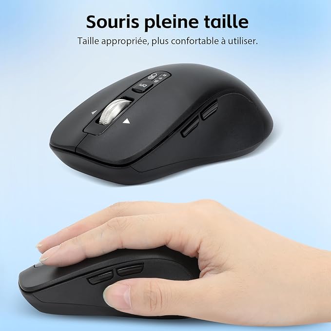 M9300 Wireless Keyboard and Mouse, 2.4G USB Receiver and Dual Bluetooth, Multi Device Keyboard Mouse Combo for Computer, Laptop, iPad, ChromeBook (Original Language, English)