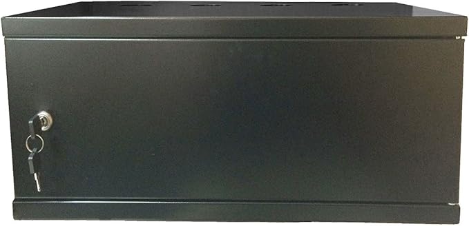 Electriduct 4U Wall Mount Rack Enclosure Network Cabinet Solid Door Black Powder Coated Steel with Lock