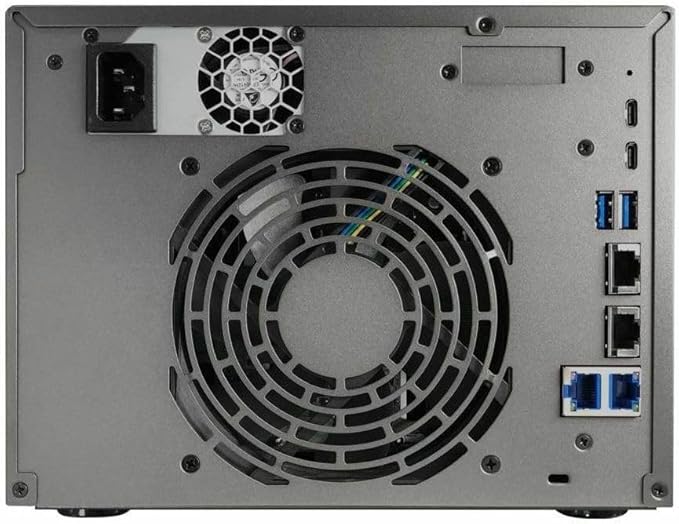 Asustor Lockerstor 6 Gen3 AS6806T 6 Bay NAS, AMD Ryzen Quad-Core 2.3 GHz, 16GB RAM ECC DDR5, 4 M.2 NVMe Slots, Dual 5GbE and Dual 10GbE Port, USB 4.0 Type-C, Network Attached Storage (Diskless) - Ryze