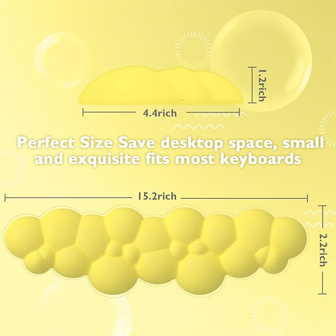 Gaming Keyboard Wrist Rest Pad,Memory Foam Keyboard Palm Rest, Ergonomic Hand Rest,Wrist Rest for Computer Keyboard,Laptop,Mac,Lightweight for Easy Typing Pain Relief (Yellow)