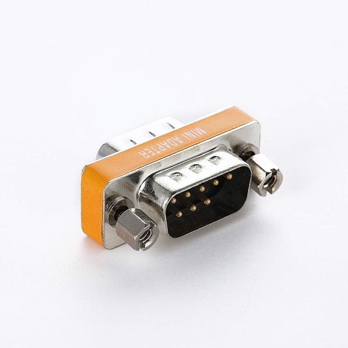 DB9 Null Modem Adapter Male to Male Slimline Data Transfer Serial Port Adapter 2 Pack