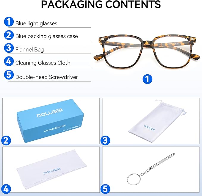 Dollger Blue Light Glasses for Women Retro Blue Light Blocking Glasses for Computer Eyeglasses Frame Men
