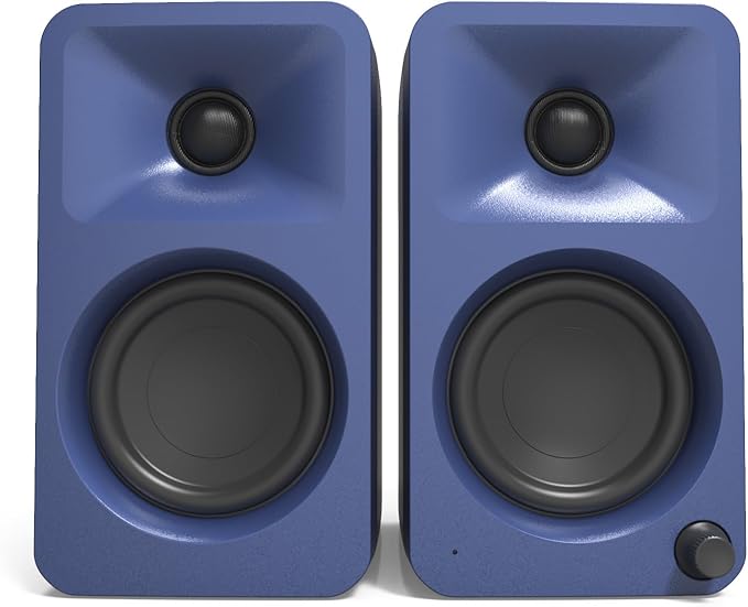 Kanto ORAMU 100W Powered Reference Desktop Computer Speakers with Bluetooth 5.0 and USB-C Input | Bi-Amplified | 100 Hz Automatic Crossover | Pair | Indigo (Renewed)