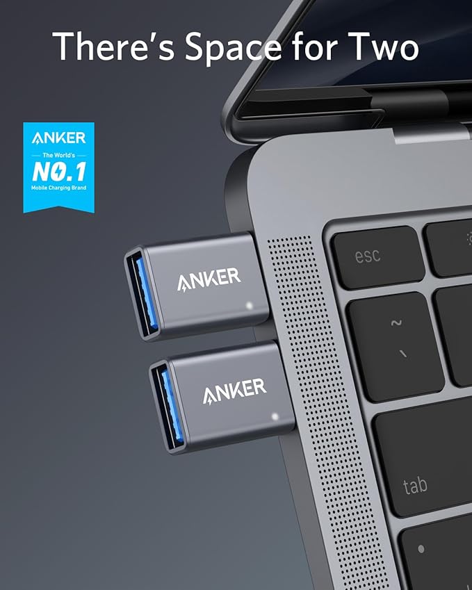 Anker USB C Adapter (2 Pack), USB C to USB Adapter High-Speed Data Transfer for MacBook Pro 2020, iPad Pro 2020, Samsung Notebook 9, Dell XPS and More Type C Devices