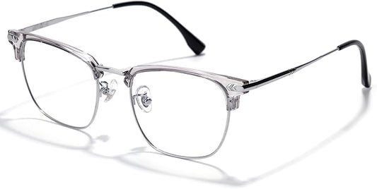 Blue Blocker Glasses for Men Metal Browline Computer Gaming Glasses Filter Blue Ray