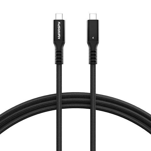 40Gbps Thunderbolt 4 Cable 3.3ft USB C to USB C Cable, 240W(5A) Charging Cord, Braided Type C Cable Compatible for Dual 8K/4K Display, USB4, SSD, eGPU, Mac Studio/mini, iPhone