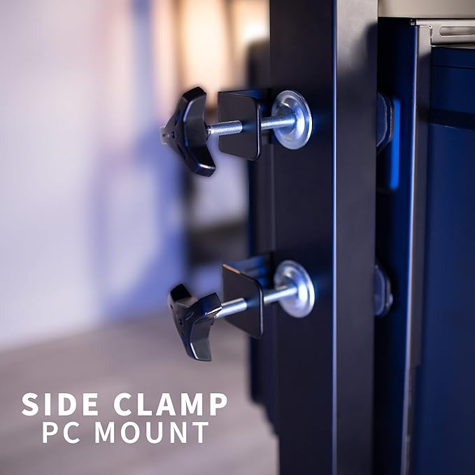 VIVO Adjustable Clamp-on Desk Leg PC Mount, Under Desk PC Mount, Computer Case CPU Holder with Tool-Free Installation, Black, MOUNT-PC01C