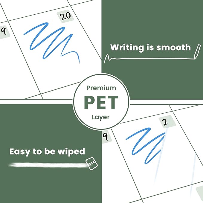 Dry Erase Fridge Calendar Magnetic, Greenery White Board Calendar Dry Erase for Refrigerator - Set of Vertical Monthly & Weekly Calendar for Fridge with 1 List Board, 4 Markers + Eraser