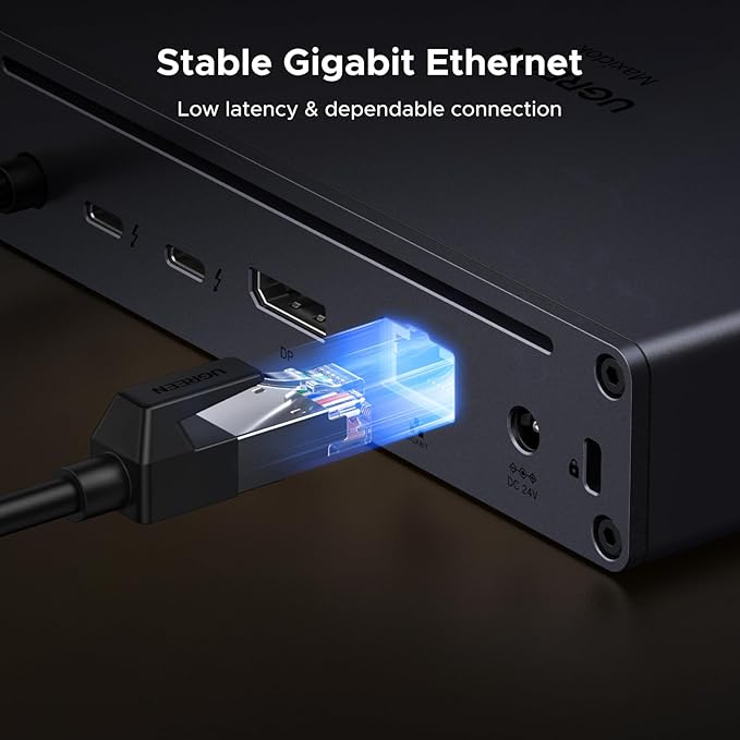 UGREEN Maxidok Thunderbolt 5 Hub Revodok 10 in 1, 120Gbps with 3×TBT5 (Single 8K / Dual 6K), 140W Total Power, DP2.1, Gigabit Ethernet, SD/TF 3.0 Docking Station for MacBooks and Windows Laptops