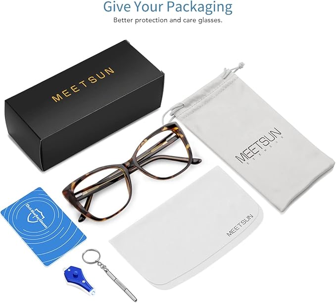 MEETSUN Blue Light Blocking Glasses for Women Anti Eyestrain Filter Blue Ray Oversized Computer Game Glasse