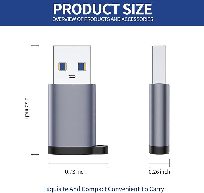 USB C Female to USB Male Adapter 3 Pack, Type C to USB A Charger Cable Converter，Type Cto USB 3.0 Adapter Compatible for Apple Watch iPhone 15 14 13 AirPods 3 MacBook Samsung Galaxy Google CarJHAOUS