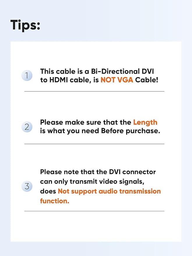 CableCreation DVI to HDMI Adapter, Bi-Directional DVI Male to HDMI Female Converter, Support 1080P, 3D for PS3,PS4,TV Box,Blu-ray,Projector,HDTV-10Pack