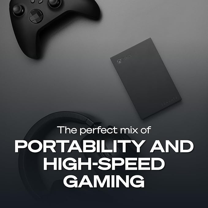 Seagate Game Drive for Xbox 5 TB External Hard Drive Portable HDD - USB 3.2 Gen 1, Black with Built-in Green LED bar, Xbox Certified, 3 Year Rescue Services(STKX5000403)