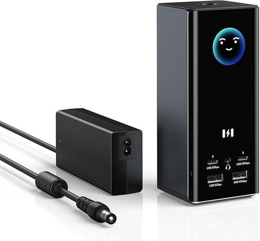 Selore Triple Monitor Docking Station for MacBook, 4K@60Hz USB-C Dock 3 Displays with 3HDMI+2DP, 10Gbps USB, 2.5G Ethernet & 150W PD + Phone Charging, Compatible with Dell/HP/Lenovo (Driver Required)