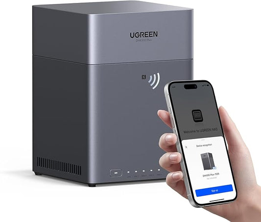 UGREEN NASync DH4300 Plus 4-Bay Desktop NAS, Support Capacity 128TB (Diskless), Remote Access, AI Photo Album, Beginner Friendly, 8GB LPDDR4X RAM, 2.5GbE, 4K HDMI, Network Attached Storage (Diskless)