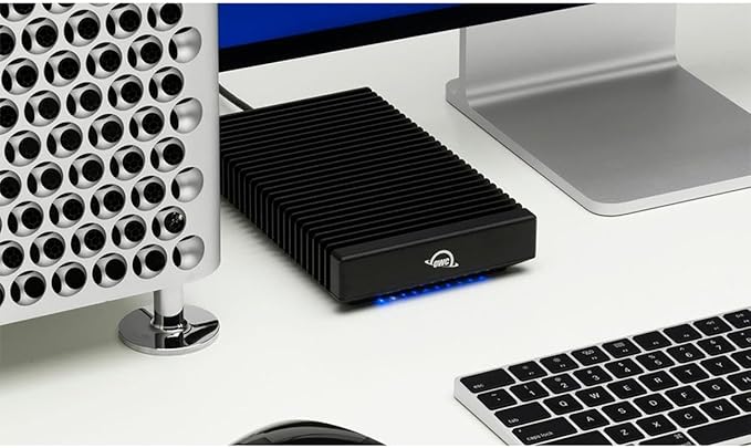 OWC 32.0TB Thunderbolt 40Gb/s Four Drive External NVMe SSD Compact Storage Solution with SoftRAID, Hard Shell Travel case, and 0.7M (29") Thunderbolt Cable