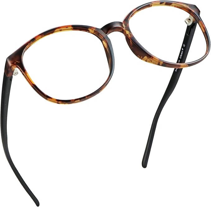 LifeArt Round Blue Light Blocking Glasses, Computer Glasses, Gaming Glasses, TV Glasses for Women Men (Tortoise, 3.00 Magnification)