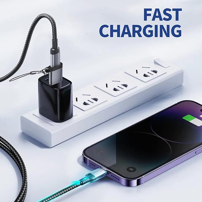 USB C Female to USB Male Adapter 3 Pack, Type C to USB A Charger Cable Converter，Type Cto USB 3.0 Adapter Compatible for Apple Watch iPhone 15 14 13 AirPods 3 MacBook Samsung Galaxy Google CarJHAOUS