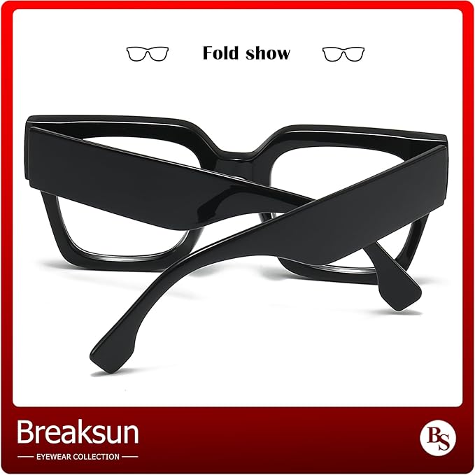 Fashion Oversized Blue Light Blocking Glasses for Women Men Trendy Big Square Frame Computer Eyeglasses
