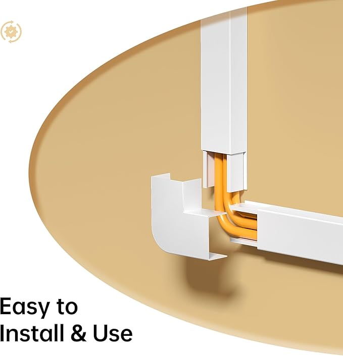 Delamu Cable Hider, 315in Cord Covers for 2-3 Wires on Wall, TV Cord Hider Wall, Paintable Wire Hiders Wire Covers for TV Cords on Wall, Easy Mount Cable Cover Raceway Kit, W0.95 H0.55in, White