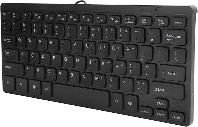 Mini Keyboard, USB Wired Multimedia Kaypad Compact Ergonomic Keyboard with 1.1M Cable, Strong Durability, Portable Laptop Accessories K1000