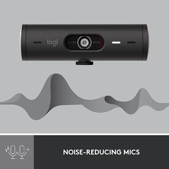 Logitech Brio 501 Full HD Webcam with Auto Light Correction, Show Mode, Noise Reduction Mics, Privacy Cover, Works with Microsoft Teams, Google Meet, Zoom, Nintendo Switch 2 New GameChat Mode - Black